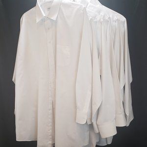 LOT of 6 Mens Long Sleeve White Shirts 19/36-37